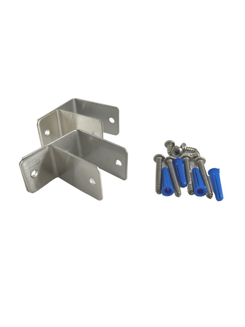Harris Hardware TP15239 Stamped Steel Pilaster Pack for 1-1/4 in. Post  2 One-Ear Brackets and One Way Fasteners - Image 4